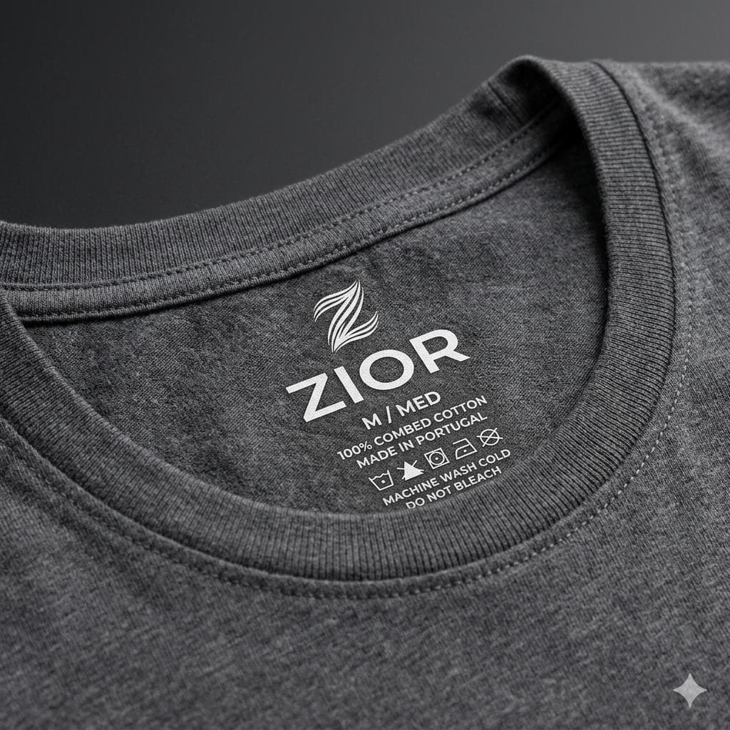 Classic black tee neckline label detail